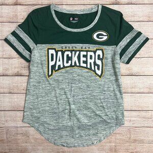NFL Green Bay Packers Women's Shirt Size L Space Dye Stripe Sleeve Team Apparel